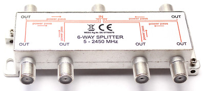 SAT BK Verteiler Splitter 6-fach 6-Way 5-2450 MHz