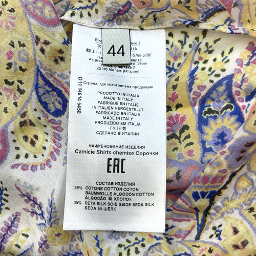 Etro Womens Blouse Paisley Italy-Made Sheer Silk Blend US Sz 8 Tunic Multicolor - Picture 7 of 9