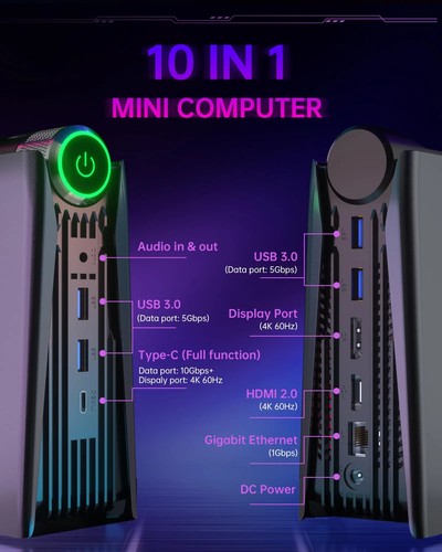 Mini PC Gaming AMD Ryzen 7 5800U RAM 16/32GB DDR4 512GB/1TB SSD Gamer - Picture 13 of 14