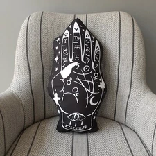 Palmistry pillow,Gothic Gift,Shaped Pillow,witchy pillow,goth decor home
