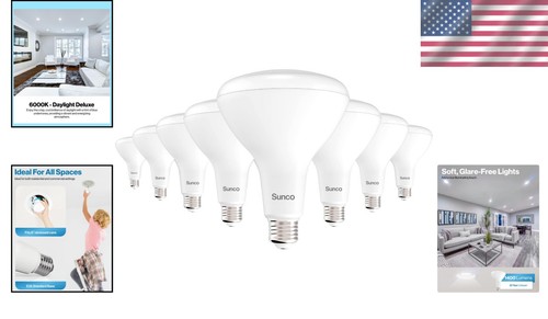 Sunco BR40 LED Indoor Flood Light Bulb Pack - 8 Dimmable, 1400 Lumen Brightness - Picture 2 of 9