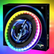 LED Flying Disc Glow in The Dark Flying Disk Super Bright Frisbee Toy Disc 175g