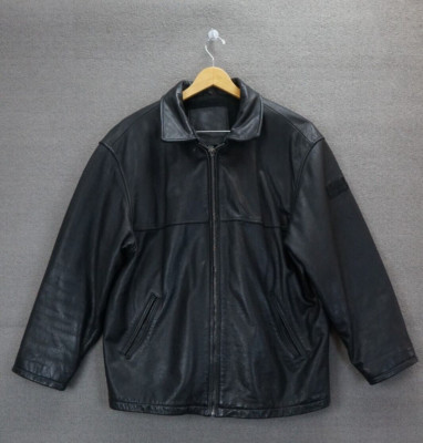 vintage 90s leather Stormtech motorcycle jacket XL black mad max