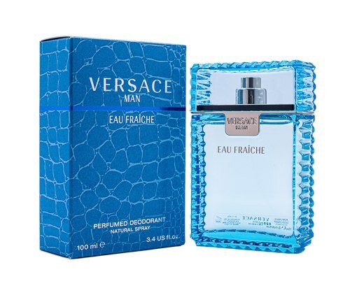 Versace Man Eau Fraiche by Versace 3.4 oz Perfumed Deodorant Spray for Men New