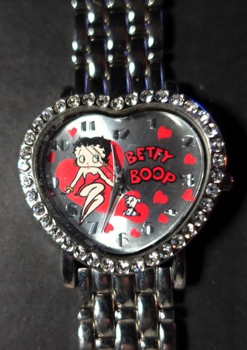 Betty Boop Watch Women's Bling Heart Shaped VINTAGE 1989 Mint!!! See All Photos! - Picture 1 of 12