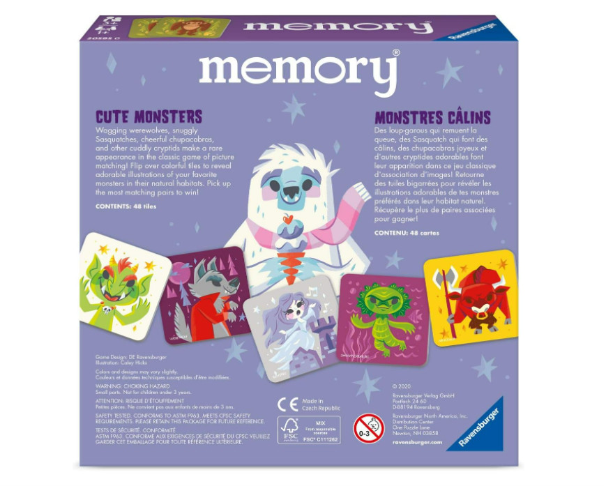 Ravensburger Cute Monsters Memory&nbsp;Game for Boys & Girls Age 3 & Up New Sealed