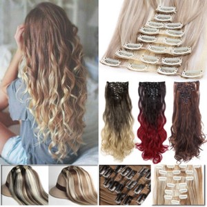 On Clearance 100 Real Thick Clip In As Human Hair Extensions Full