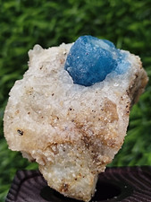 Natural Fluorescent Afghanite/Sodalite Crystal with Pyrite on Calcite  (CG 781)