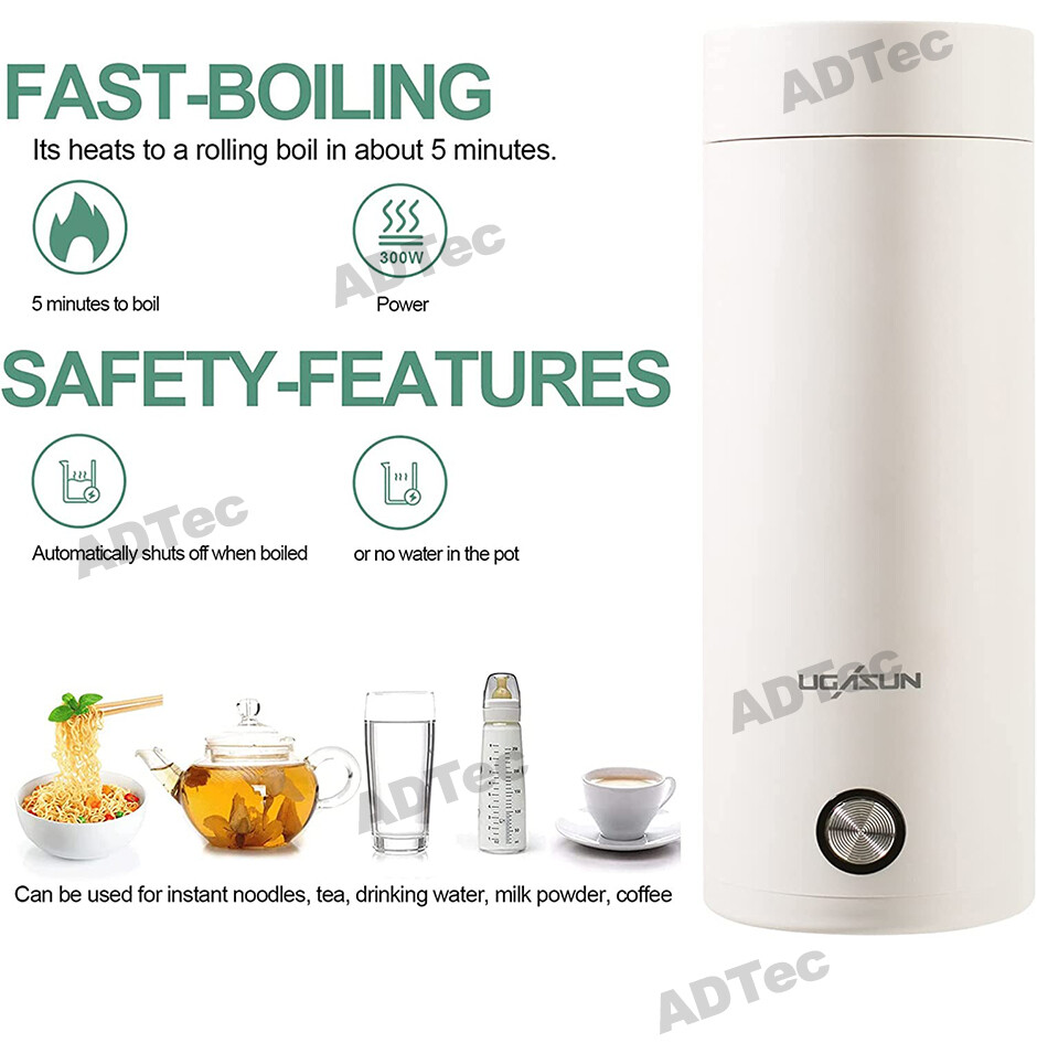 400ml Electric Kettles Thermal Hot Water Cup Travel & Portable Heater