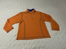 GIRLS LL BEAN FLEECE 1/4 ZIP PULLOVER LONG SLEEVE SWEATER JACKET ARM POCKET XL18