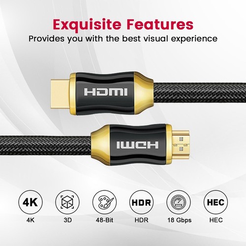 4K HDMI 2.0 Ultra HD High Speed Cable 2160p Gold Plated TV PS4 Sky Xbox Virgin - Picture 9 of 13
