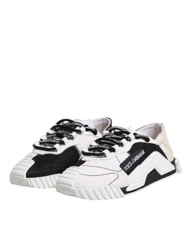 Dolce&Gabbana NS1 Women White Black Sneakers Leather Nylon Trainer Shoes EU 35.5 - Picture 4 of 8