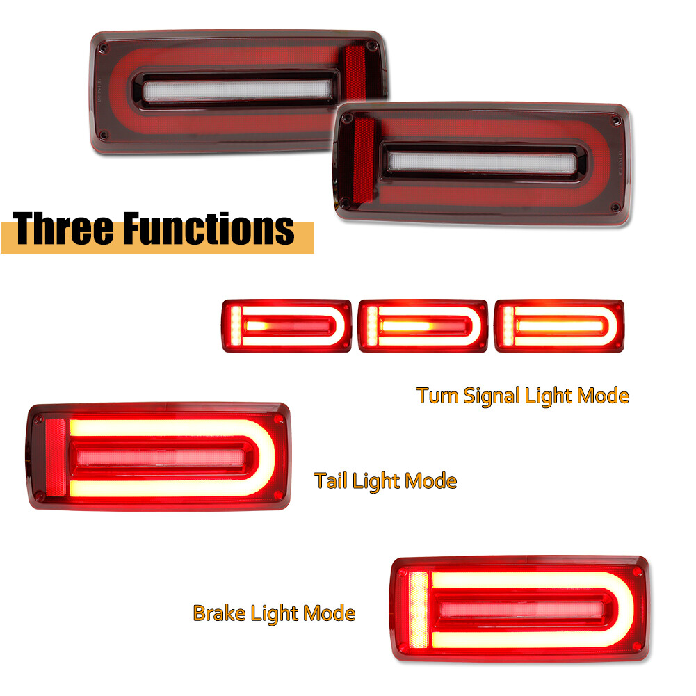 for 1999-2018 MERCEDES G-CLASS RED LENS RED LED TAIL BRAKE TURN