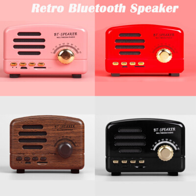 Retro Mini Bluetooth Speaker Portable Wireless Radio Card Speaker Creative Gift
