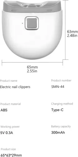 Cortaúñas Eléctrico de Seguridad Automático Recortador de Uñas Gruesas Herramienta Profesional - Imagen 17 de 20
