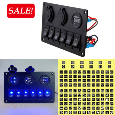 6 Gang LED Schaltpanel Schalter Schalttafel Breaker Circuit Marine Bus Boot RV 6 Gang LED Schaltpanel Schalter Schalttafel Breaker Circuit Marine Bus Boot RV