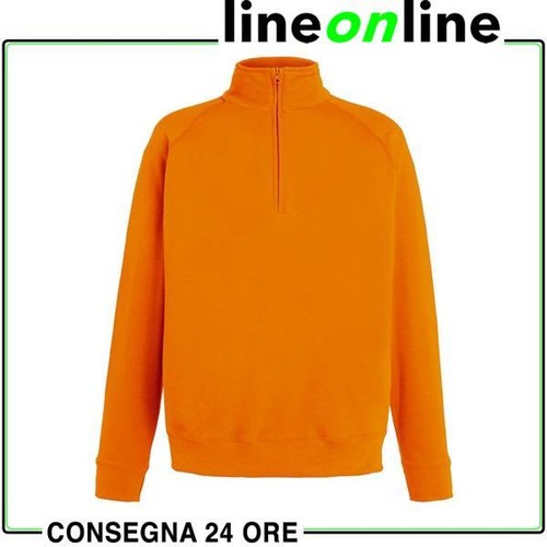 Felpa uomo collo zip Fruit of the Loom 20101-Arancione-Taglia XXL | eBay