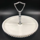 Vintage Fenton Hobnail Milk Glass Condiment Serving Tray