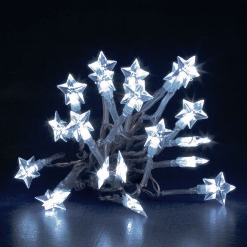 Led Lichterkette 20Er Sterne Weiss Batteriebetrieb Konstsmide 1263-203-image