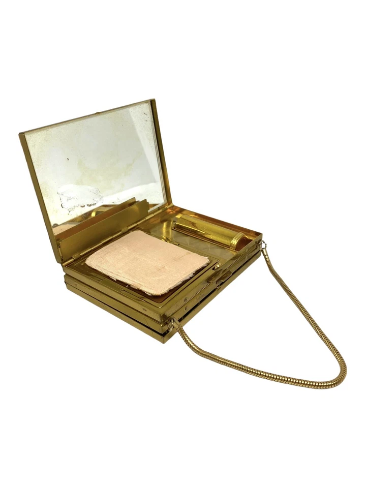 VTG 1950's Evening Vanity Mother of Pearl Purse Minaudiere w/Compact Lipstick - Image 4 of 4