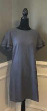 LOFT NWT solid gray flutter sleeve shift dress size 6