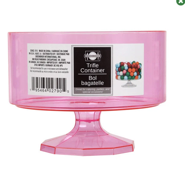 Contenedor pequeño de 40 oz para catering esquinero, 4,5 X 6 pulgadas de plástico mediano rosa transparente Foto 2 de 2
