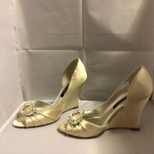 Beautiful, womens wedding shoes special occasions, Nina ivory dyed silk