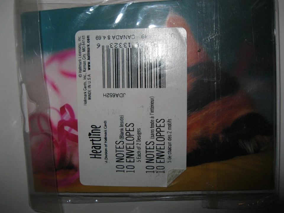 10  heartline  Note Cards CATS  Cute, Sweet, Blank inside w/envelopes NIP - Image 2 of 2