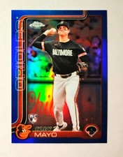 Coby Mayo 2025 Topps Chrome RC #120 Rookie TRUE BLUE REFRACTOR 128/150 J6