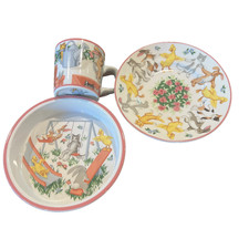 Tiffany  Co. Playground Kids Set Cup Bowl Plate 1992 Japan New w/out box
