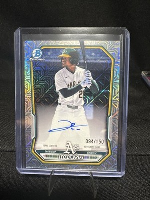  Leo De Vries 2026 Bowman Baseball HTA Choice Auto #26/150 Athletics