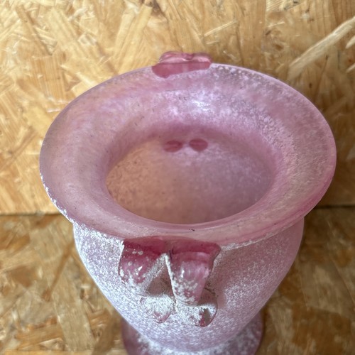 Vintage Italian Seguso Vetri d'Arte? Scavo Murano Pink Glass Vase Handle 14cm - Picture 4 of 6