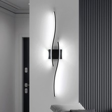 89cm LED Wall Light 27W Cool White Bedroom Hallway Living Room Sconce Lamp Black