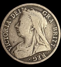 1894 Queen Victoria Silver Half Crown Silver Coin