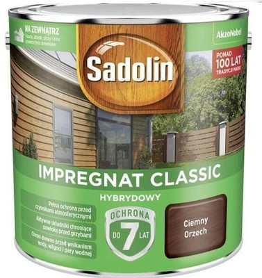 SADOLIN IMPRÄGNAT CLASSIC HYBRID 7 JAHRE DUNKELWALNUSS 0,75L - 5SACH.OWC0.7