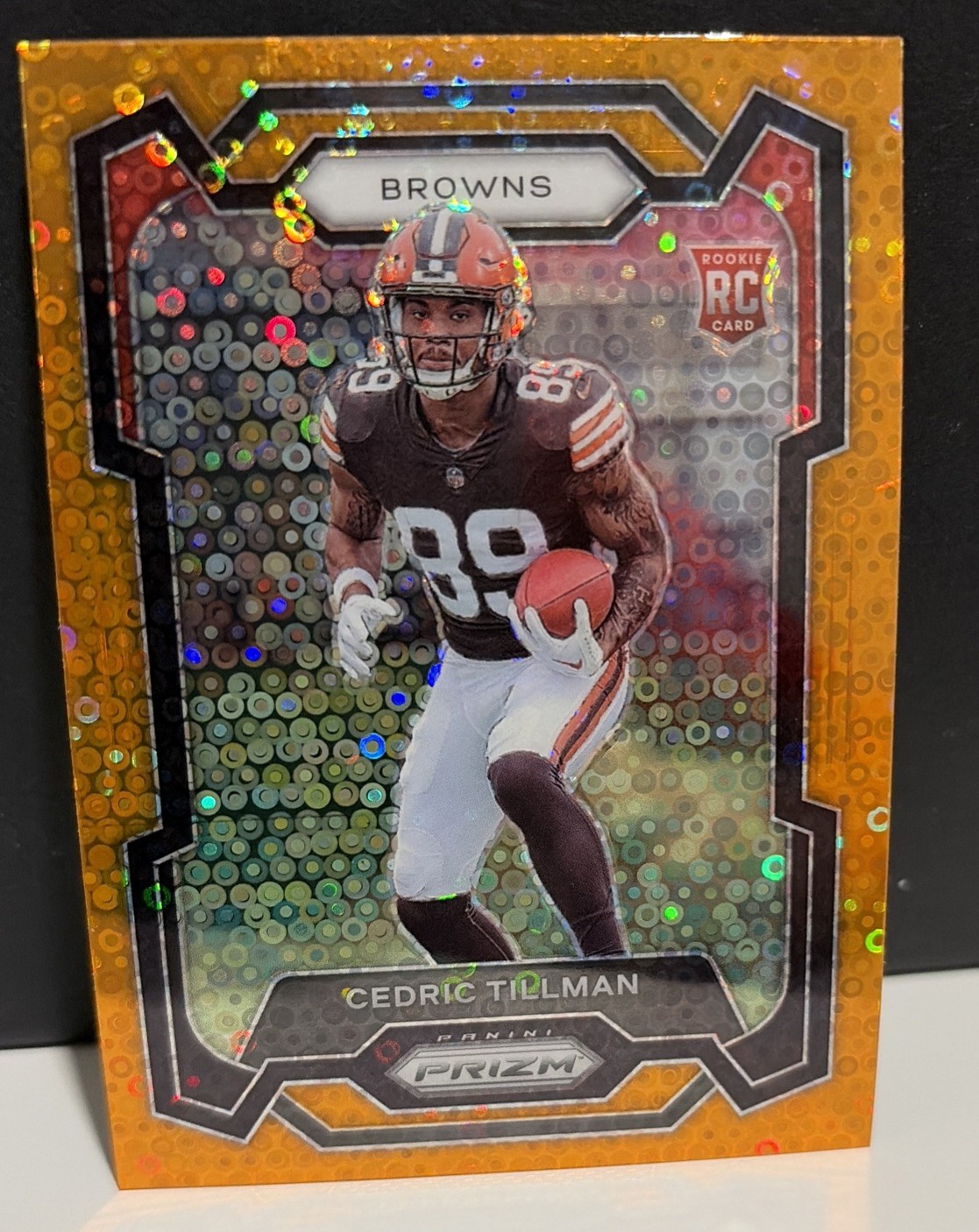 2023 Panini Prizm Rookies Cedric Tillman #321 Orange Disco