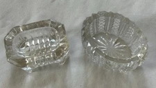 Vintage Crystal Glass Salt Cellars, Salt Dishes, Open Salt