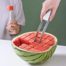 Stainless Steel Watermelon Slicer Melon Cube Cutter Fruit Knife Kitchen Gadget