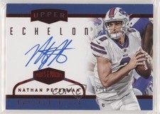 2017 Panini Plates & Patches Upper Echelon Red 2/10 Nathan Peterman Auto ez4