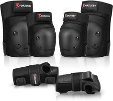 Forzueby Adult/Kids Knee Pads Elbow Pads Wrist Guards 6 in 1 Protective Gear
