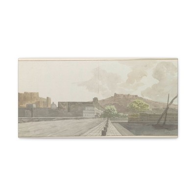 Louis Ducros - Gezicht op Castel Sant'Elmo en Castel Nuovo - Canvas Wall Art