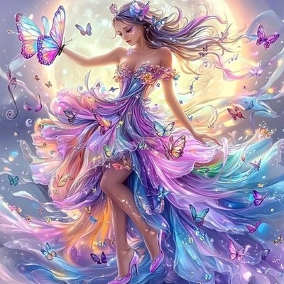 NEWENMO Fairy Diamonds Painting Kits for Adults 12x12 inches, D-Fairy