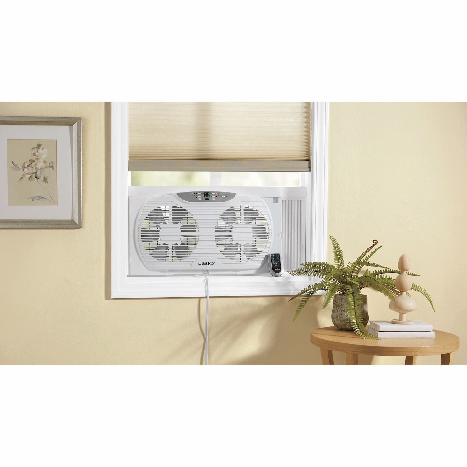 Lasko Remote Control Electronically Reversible Twin Window F