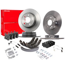 BREMBO Bremsscheiben 278/284mm Bel&auml;ge Rep-Set Vorne Hinten f&uuml;r MERCEDES W124