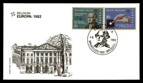 Mayfairstamps Belgium FDC 1982 dual Europa First Day Cover aaw_49303