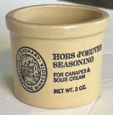 J. Zachary Viola 3 Oz Stoneware Seasoning Crock Vintage, Fair