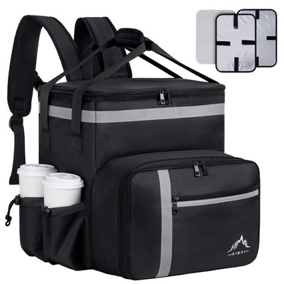 Food Delivery Backpack Insulated Expandable Large Capacity 10.5''W x 15.5''H