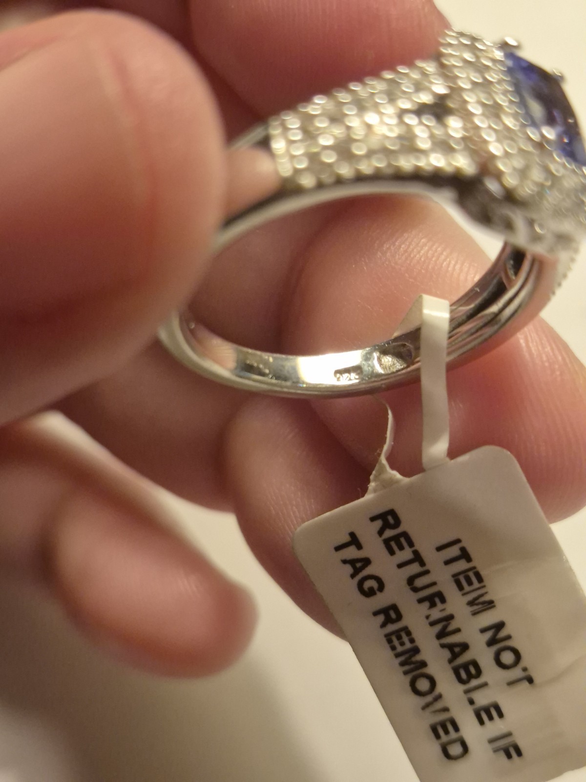 Rectangular Cushion Tanzanite and White Zircon St… - image 4