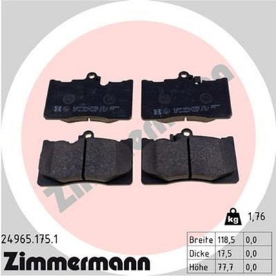 Bremsbelagsatz Scheibenbremse ZIMMERMANN 24965.175.1 für LEXUS IS GS RC 3 200t