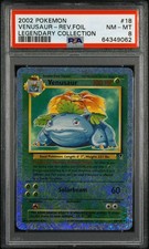 2002 POKEMON LEGENDARY COLLECTION #18 VENUSAUR-REVERSE FOIL PSA 8